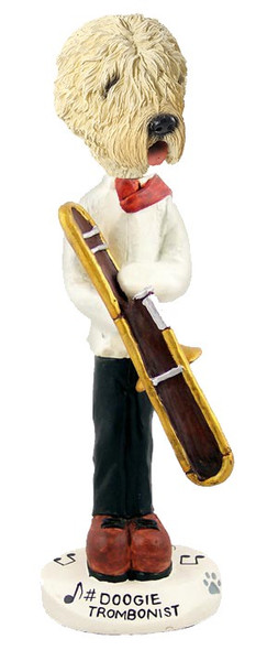 Soft Coated Wheaten Terrier Trombonist Doogie Collectible Dog Figurine