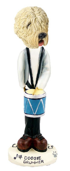 Soft Coated Wheaten Terrier Drummer Doogie Collectible Dog Figurine