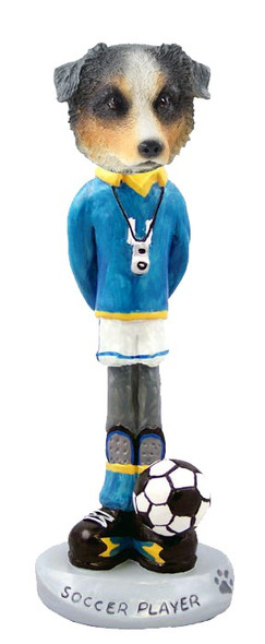 Blue Australian Shepherd Soccer Doogie Collectible Dog Figurine