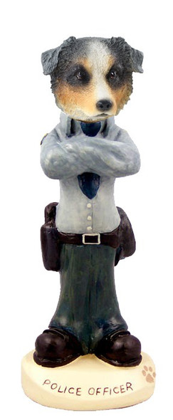Blue Australian Shepherd Police Doogie Collectible Dog Figurine