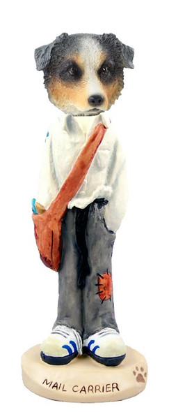 Blue Australian Shepherd Mail Carrier Doogie Collectible Dog Figurine