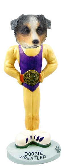 Blue Australian Shepherd Wrestler Doogie Collectible Dog Figurine