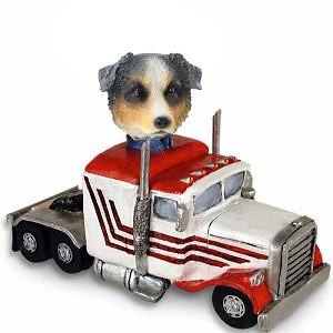 Blue Australian Shepherd Truck Tractor Doogie Collectible Dog Figurine