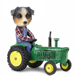 Blue Australian Shepherd Tractor Doogie Collectible Dog Figurine