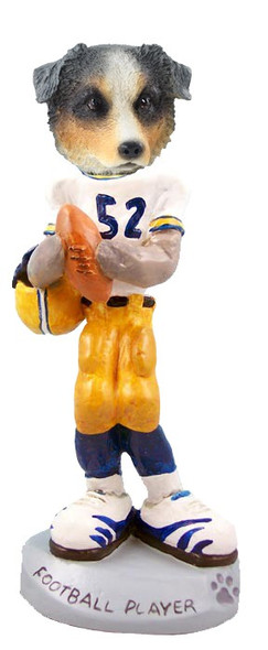 Blue Australian Shepherd Football Player Doogie Collectible Dog Figurine