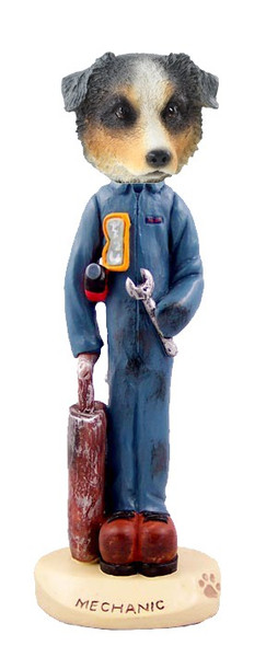 Blue Australian Shepherd Mechanic Doogie Collectible Dog Figurine