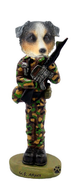 Blue Australian Shepherd U S Army Doogie Collectible Dog Figurine