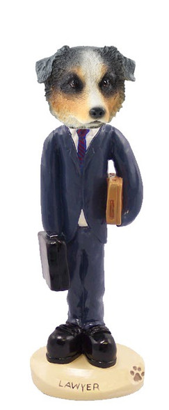 Blue Australian Shepherd Lawyer Doogie Collectible Dog Figurine