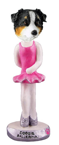 Tricolor Australian Shepherd Ballerina Doogie Collectible Dog Figurine