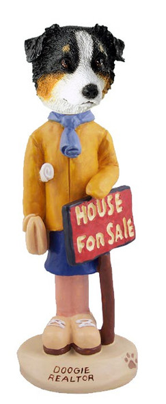 Tricolor Australian Shepherd Female Realtor Doogie Collectible Dog Figurine