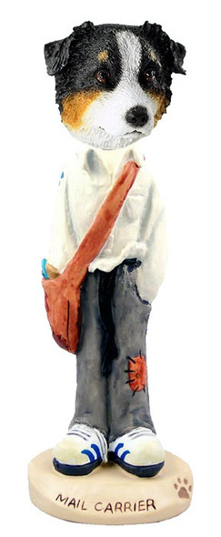 Tricolor Australian Shepherd Mail Carrier Doogie Collectible Dog Figurine