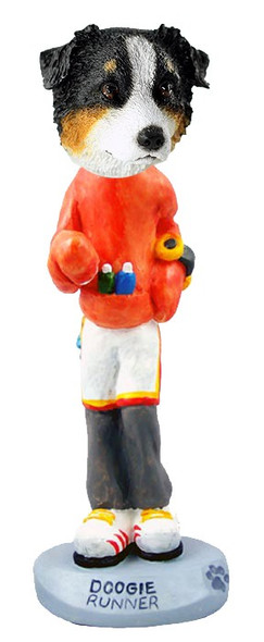 Tricolor Australian Shepherd Runner Doogie Collectible Dog Figurine