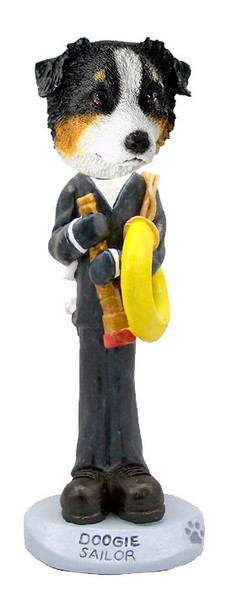 Tricolor Australian Shepherd Sailor Doogie Collectible Dog Figurine