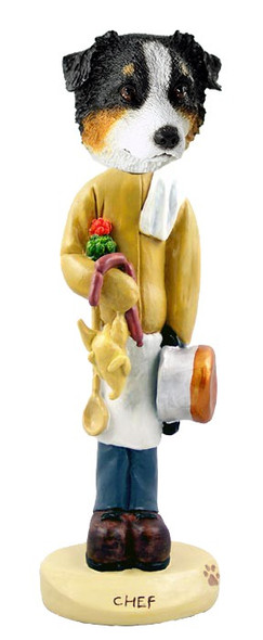Tricolor Australian Shepherd Chef Doogie Collectible Dog Figurine