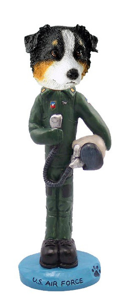 Tricolor Australian Shepherd U S Air Force Doogie Collectible Dog Figurine