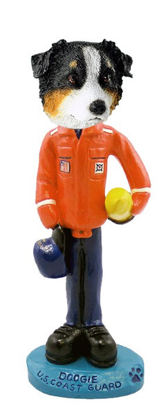 Tricolor Australian Shepherd U S Coast Guard Doogie Collectible Dog Figurine
