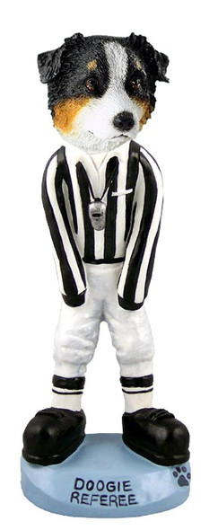 Tricolor Australian Shepherd Referee Doogie Collectible Dog Figurine