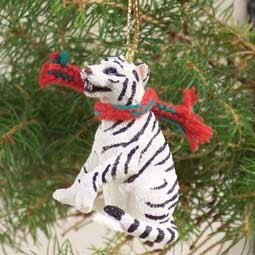 White Christmas Tree Ornament – Hand-Painted – Conversation Concepts