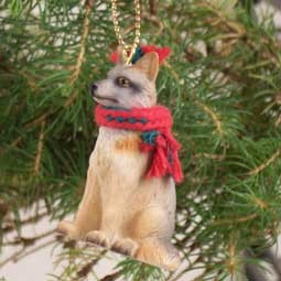 Gray Fox Christmas Tree Ornament – Hand-Painted – Conversation Concepts