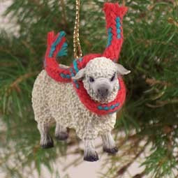 White Sheep Hanging Ornament – Hand-Painted – Conversation Concepts