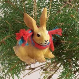 Brown Rabbit Christmas Tree Ornament – Hand-Painted – Conversation Concepts