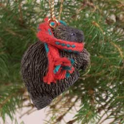 Original Porcupine Christmas Tree Ornament – Hand-Painted