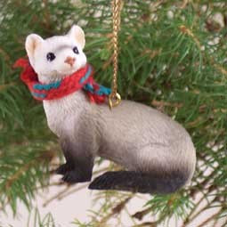 Original Ferret Christmas Tree Ornament – Hand-Painted – Conversation Concepts