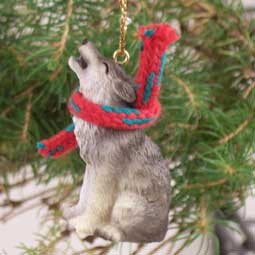 Timber Wolf Christmas Tree Ornament – Hand-Painted – Conversation Concepts