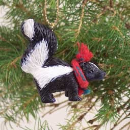 Original Skunk Christmas Tree Ornament – Hand-Painted – Conversation Concepts
