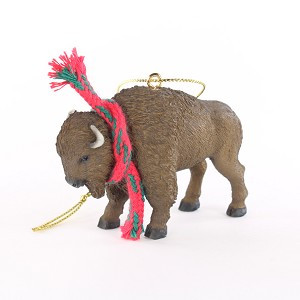 Buffalo Tiny One Large Christmas Ornament – Hand-Painted Stone Resin