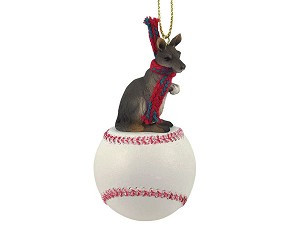 Kangaroo on Baseball Hanging Ornament – Hand-Painted Stone Resin
