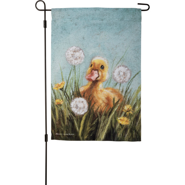Baby Duck In Flower Field Decorative Garden Flag 12x18 from Primitives by Kathy