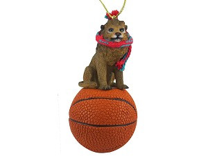 Lion on Basketball Christmas Ornament – Hand-Painted Stone Resin