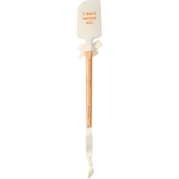 Double Sided Silicone Spatula - I Don't Carrot All - Wooden Handle from Primitives by Kathy