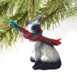 Siamese Cat Christmas Tree Ornament – Hand-Painted – Conversation Concepts