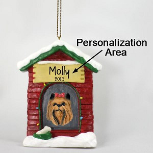 Personalize-It-Yourself Yorkshire Terrier Dog at Dog House Christmas Ornament