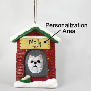 Personalize-It-Yourself West Highland White Terrier Dog at Dog House Christmas Ornament