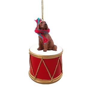 Irish Setter Dog on Drum Christmas Ornament – Hand-Painted