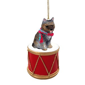 Brindle Cairn Terrier Dog on Drum Christmas Ornament – Hand-Painted