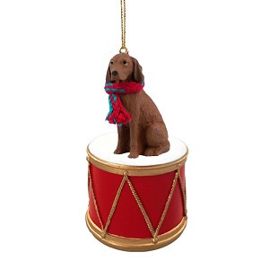 Vizsla Dog on Drum Christmas Tree Ornament – Hand-Painted