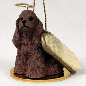 Brown Cocker Spaniel Dog Angel Hanging Ornament – Hand-Painted Resin