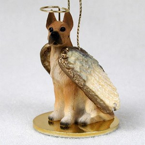 Fawn Great Dane Dog Angel Hanging Ornament – Hand-Painted Resin