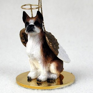 Brindle Boxer Dog Angel Hanging Ornament – Hand-Painted Resin