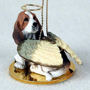 Basset Hound Dog Angel Hanging Ornament – Hand-Painted Resin
