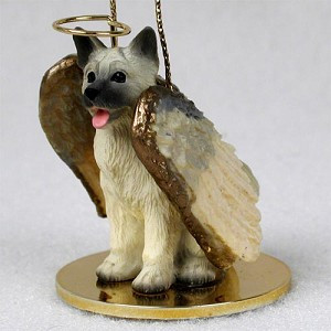Fawn Akita Dog Angel Hanging Ornament – Hand-Painted Resin