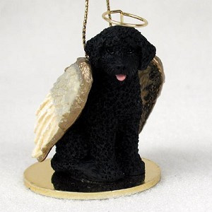 Portuguese Water Dog Angel Hanging Ornament – Hand-Painted Resin