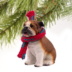Bulldog Christmas Tree Ornament – Hand-Painted – Conversation Concepts