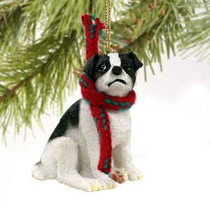 Black & White Smooth Coat Jack Russell Terrier Dog Christmas Ornament – Hand-Painted