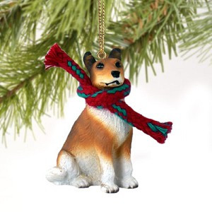 Smooth Coat Collie Dog Christmas Ornament – Hand-Painted