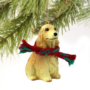 Blonde English Cocker Spaniel Dog Christmas Ornament – Hand-Painted